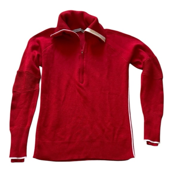 Athleta Merino Skiline Sweater Ribbed. Red and White Racing Stripe. Women’s XL. - Picture 7 of 8